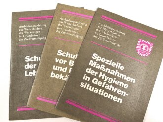 DDR Zivilverteidigung, 3 Stück Ausbildungsanleitungen