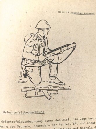 Nationale Volksarmee der DDR, Dienstvorschrift " A050/1/447 Reaktive Panzerabwehrgranate RPG-18, Beschreibung und Nutzung" 49 Seiten, datiert 1980, Einband leicht geknickt