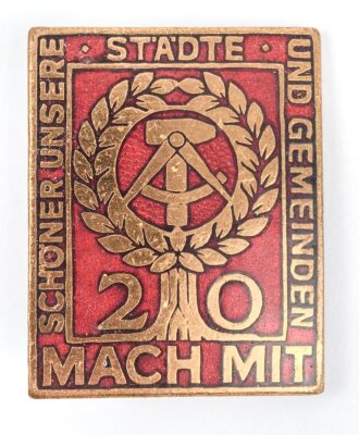 DDR , "Mach mit" Abzeichen emailliert