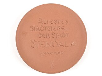 DDR, Meissen Plakette " Ältestes Satdtsiegel der Stadt Stendal" Durchmesser 66mm