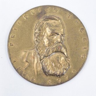 DDR,  Plakette "  Friedrich Engels 1820 1970" Durchmesser 44mm