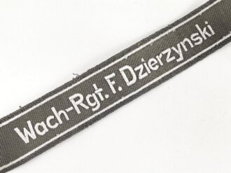 DDR, Ärmelband " Wach - Rgt. F. Dzierzynski " 42cm. Dicke, alte Ausführung