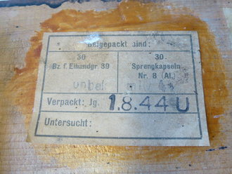 Transportkasten für 30 Eihandgranaten 39 datiert 1944, selten