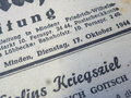 Mindener Zeitung vom 17.10.44, Mehrere Orte bei Aachen zurückgewonnen,  Interessantes Stück Zeitgeschichte