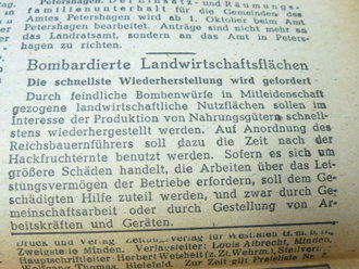 Mindener Zeitung vom 14./15.10.44, Interessantes Stück Zeitgeschichte