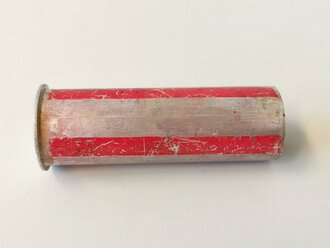 Rauchspurpatrone Rot, Abgeschossene, leere Aluminiumhülse, datiert 1944