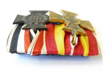 Ordenspange einer Badischen Witwe. Kreuz für freiwillige Kriegshilfe und Ehrenkreuz für Witwen