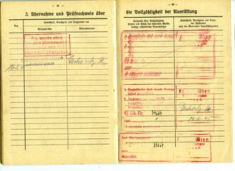 Kraftfahrzeugschein, Begleitheft und Fahrtnachweisheft eines DKW Personenkraftwagen der Wehrmacht. Seltene Gruppe