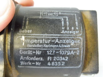 Luftwaffe Temperatur Anzeiger  FL 20342 . Funktion nicht geprüft