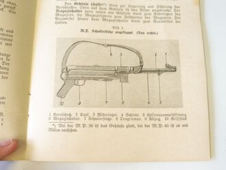 Maschinenpistolen 18/28 Erma , 38/40/34, Leucht Pistole. 55 Seiten, Rücken lose, Eigentumsvermerk ausgeschnitten