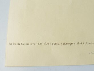 Stahlhelmbund Wehrsportkreuz Verleihungsurkunde datiert 1932, Abzeichen Nr. 305