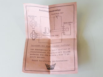 Luftwaffe Kontakt Höhenmesser Fl 22317, verbaut z.B. in Ju 87 , Ju 88, Bf 110. Funktion nicht geprüft, Originalverpackt