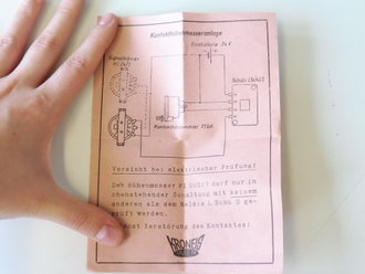 Luftwaffe Kontakt Höhenmesser Fl 22317, verbaut z.B. in Ju 87 , Ju 88, Bf 110. Funktion nicht geprüft, Originalverpackt