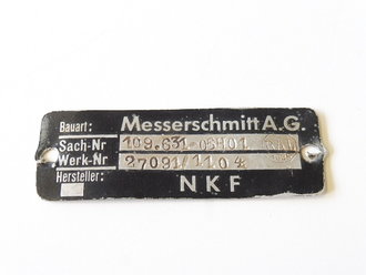 Messerschmitt A.G. Typenschild 18x 52mm