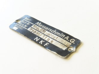 Messerschmitt A.G. Typenschild 18x 52mm