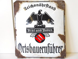 Emailschild Reichsnährstand " Ortsbauernführer" 35 x 40cm