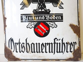 Emailschild Reichsnährstand " Ortsbauernführer" 35 x 40cm