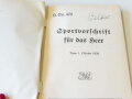 H.Dv.475 Sportvorschrift für das Heer von 1938, aus dem Nachlass eines Veterinär