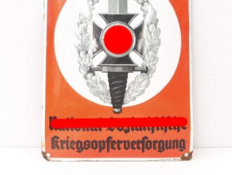 Emailleschild " National- Sozialistische Kriegsopferversorgung" Maße 23 x 33cm