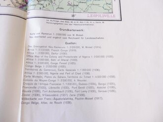 Heereskarte "Kamerun" datiert 1940. Sehr guter Zustand