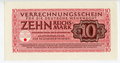 Verrechnungsschein für die deutsche Wehrmacht, 10 Reichsmark, datiert 1944