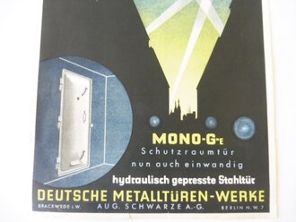 Werbeblatt der deutschen Metalltüren-Werke "Schutzraumtür", A4