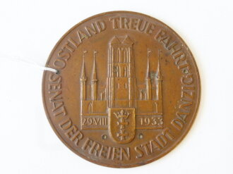 Teilnehmerplakette der "Ostland Treuefahrt der freien Stadt Danzig 1933" Durchmesser 90mm