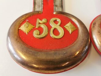 Preußen, Paar Epauletten für einen Angehörigen im Infanterie Regiment 58, im Kasten