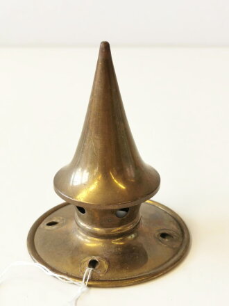 Spitze für eine Pickelhaube, Messing, abschraubbar