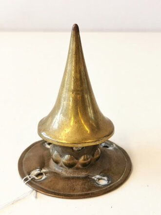 Spitze für eine Pickelhaube, Messing, abschraubbar