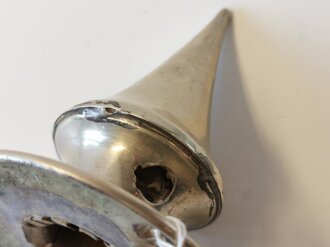 Spitze für eine Pickelhaube, Silbern, nicht abschraubbar