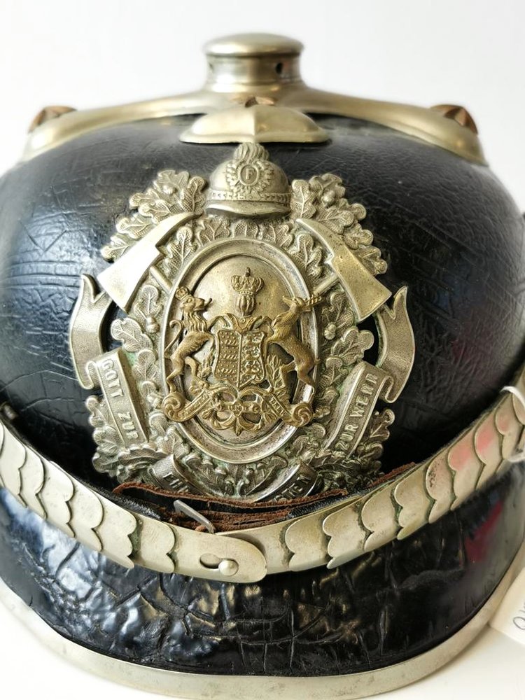 Württemberg, Pickelhaube Feuerwehr, ungereinigter ...