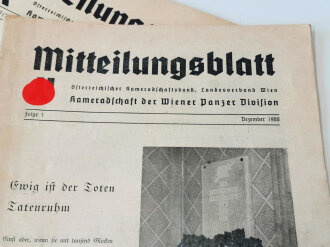 "Mitteilungsblatt Kameradschaft der Wiener Panzerdivision"  63 Ausgaben, zum Teil angeschmutzt