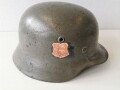 Dänemark, Stahlhelm Nachkrieg, ursprünglich ein deutscher M40, entsprechend umlackiert und weiterverwendet