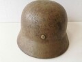 Norwegen , Stahlhelm Nachkrieg, ursprünglich ein deutscher M40, entsprechend umlackiert, das Leder im Innenfutter erneuert und weiterverwendet