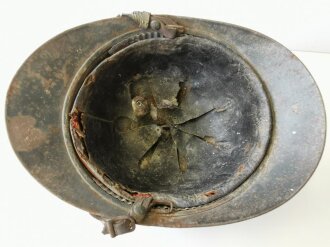 Frankreich 1.Weltkrieg, Stahlhelm Adrian für Infanterie, Originallack, ungereinigtes Stück