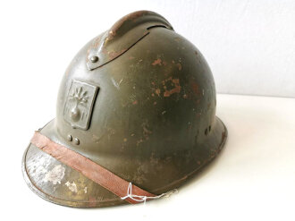 Frankreich 2.Weltkrieg, Stahlhelm Zivilschutz, original lackiert