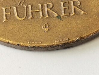 Nicht tragbare Medaille des Reichssportführer von Tschammer im Osten "In Anerkennung einer hervorragenden Leistung gegeben vom Reichssportführer" Durchmesser 50mm