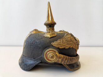 Preußen, Pickelhaube für einen General. Ungereinigter Speicherfund, in allen Teilen original und zusammengehörig