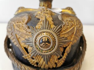 Preußen, Pickelhaube für einen General. Ungereinigter Speicherfund, in allen Teilen original und zusammengehörig