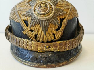 Preußen, Pickelhaube für einen General. Ungereinigter Speicherfund, in allen Teilen original und zusammengehörig