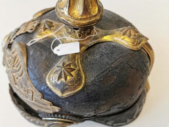 Preußen, Pickelhaube für einen General. Ungereinigter Speicherfund, in allen Teilen original und zusammengehörig