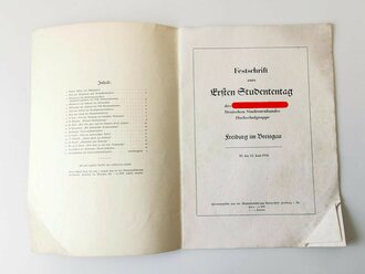 "Freiburger Studententag 1938 " Festschrift zum...