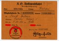 Mitgliedskarte Volkswohlfahrt, datiert 1935