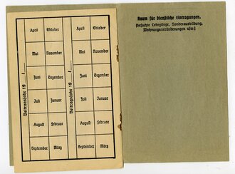 Reichsluftschutzbund Iserlohn, Mitgliedsausweis Nr. 3815, datiert 1936