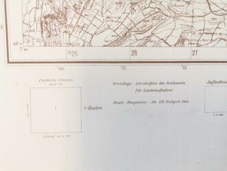 Deutsche Heereskarte Eichstetten 60 x 61 cm, datiert 1944