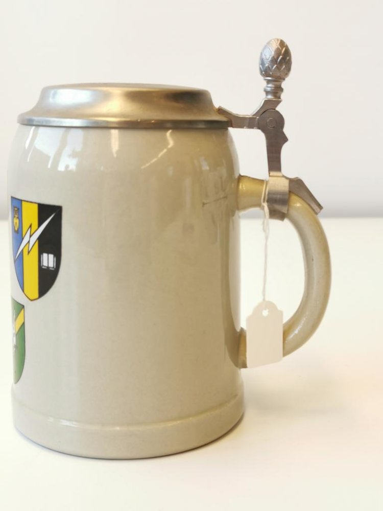 Bierkrug Bundeswehr mit Deckel und Gravur "Zur Erinnerung