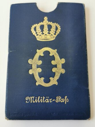 Württemberg, Grenadier Regiment Königin Olga  ( 1. Wttbg.) Nr. 119, Papphülle für den Militär Pass