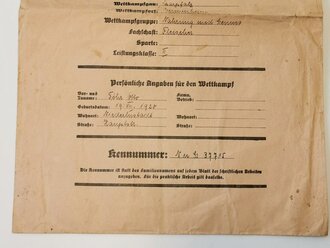 Umschlag "Reichsberufswettkampf aller schaffenden Deutschen 1938" Germersheim, Saarpfalz, Maße 25 x 35 cm