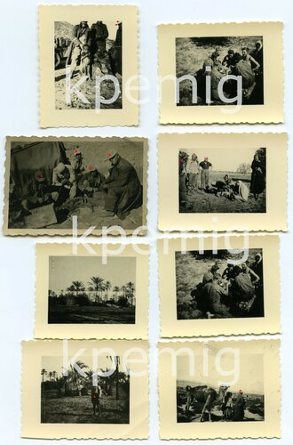 8 Aufnahmen von Angehörigen des Afrikakorps, Einmal...